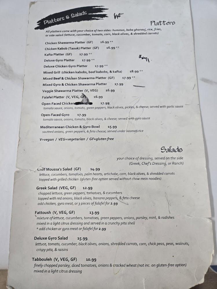 Chef Moussa - Mediterranean & American Cuisine Menu image 1